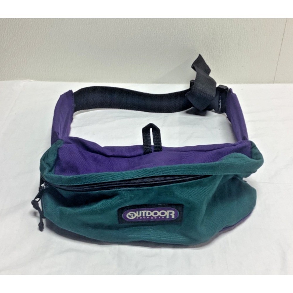 Outdoor Products Vintage 90s Fanny Pack Waist Sack Hiking Green Purple Large